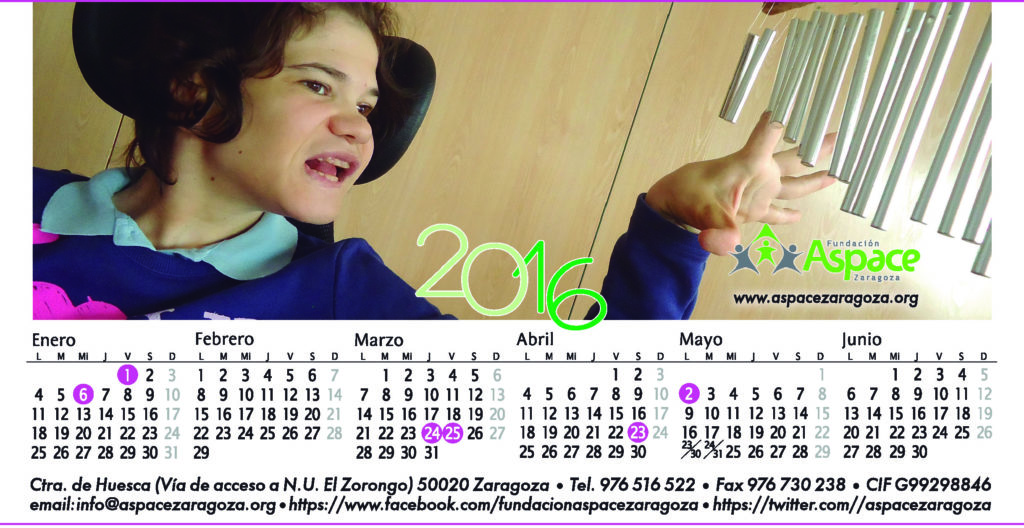 ASPACE Zaragoza calendario 2016