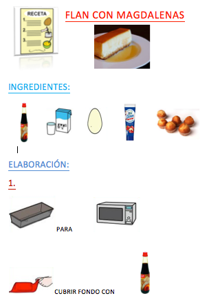 Pictograma receta flan de magdalenas ASPACE Zaragoza 1