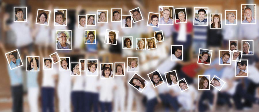 Fotografía con las caras de las personas que trabajan en ASPACE Zaragoza