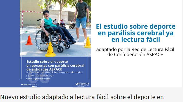 portada estudio en lectura fácil sobre deporte en parálisis cerebral